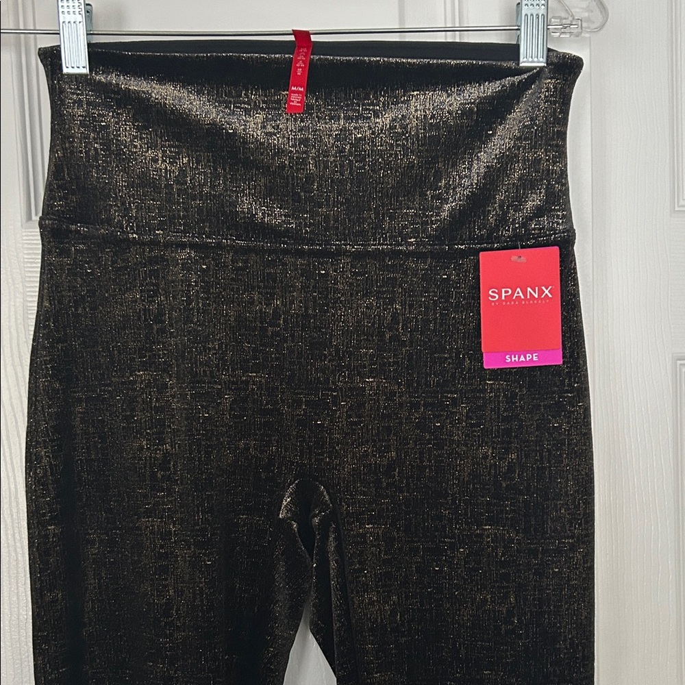 SPANX Metallic Black Leggings - Picture 4 of 6